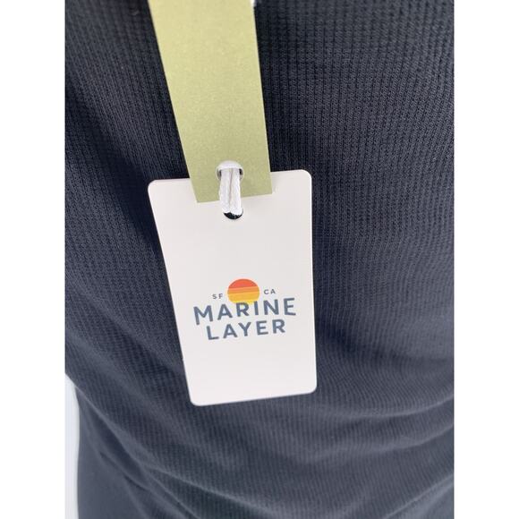 NWT Marine Layer Lexi Fit & Flare Midi Dress Black Ribbed Beach Boho XL - Picture 7 of 14